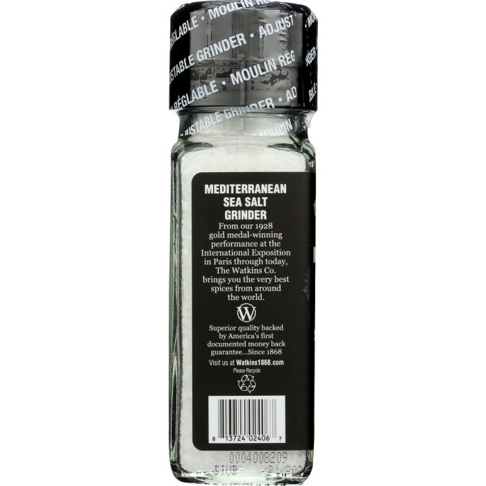 WATKINS: Mediterranean Sea Salt Grinder, 5.3 oz